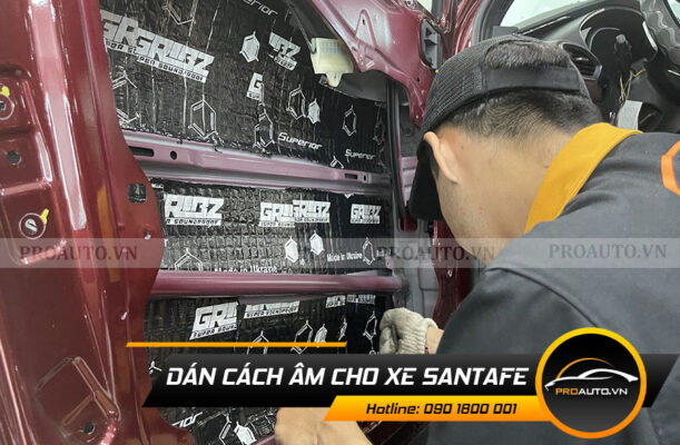 Cách âm chống ồn xe hyundai santafe