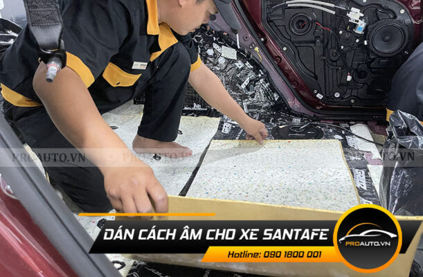 Cách âm chống ồn xe hyundai santafe